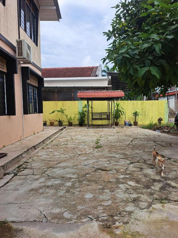 Covered & pen space car porch, outdoor garden, garden swing, family-friendly outdoor space